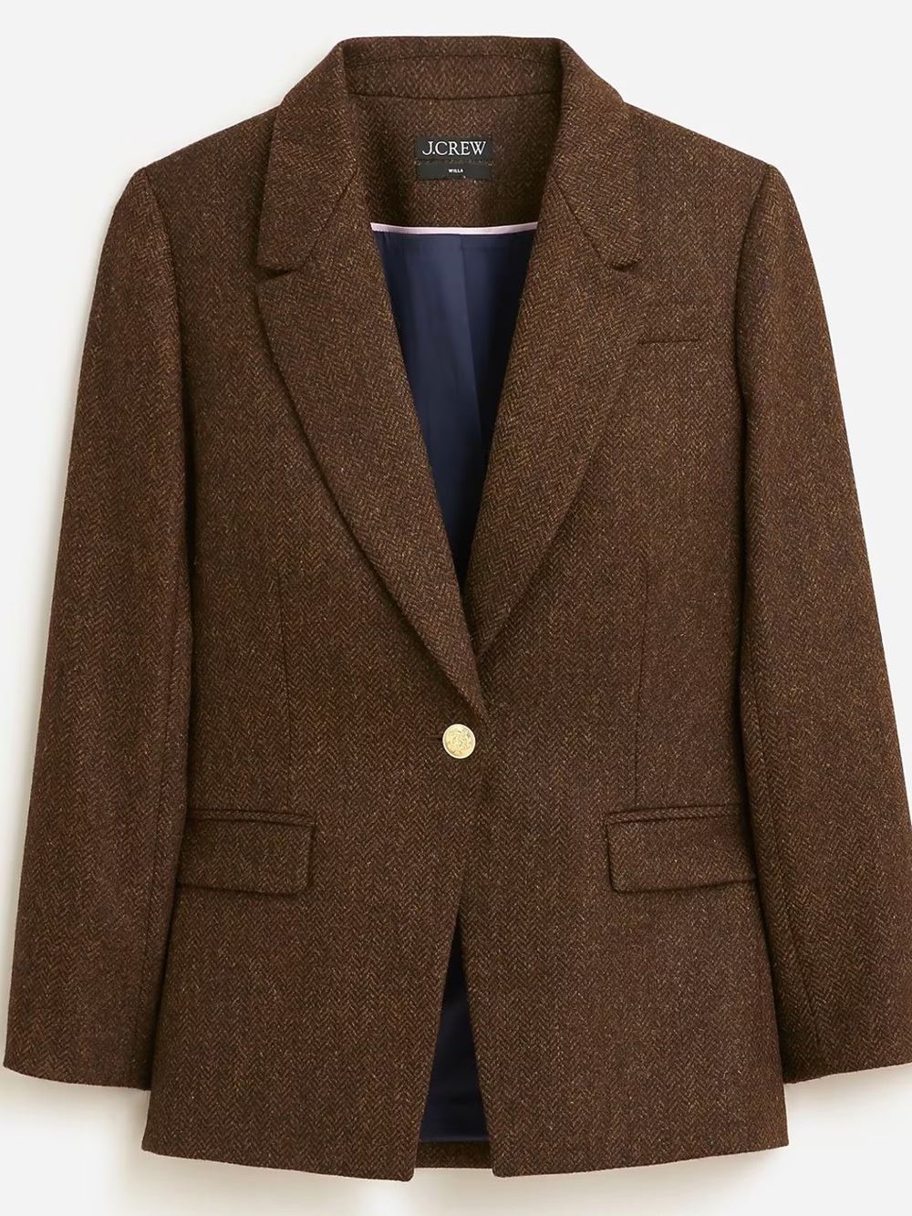 J Crew Willa blazer in brown herringbone Size 4